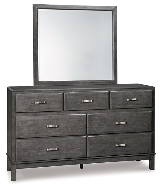 Caitbrook  Storage Bed With 8 Storage Drawers With Mirrored Dresser, Chest And 2 Nightstands