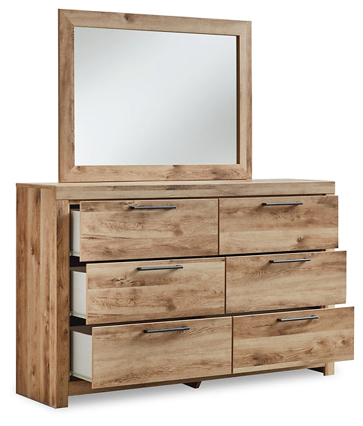 Hyanna Queen Panel Headboard with Mirrored Dresser, Chest and Nightstand