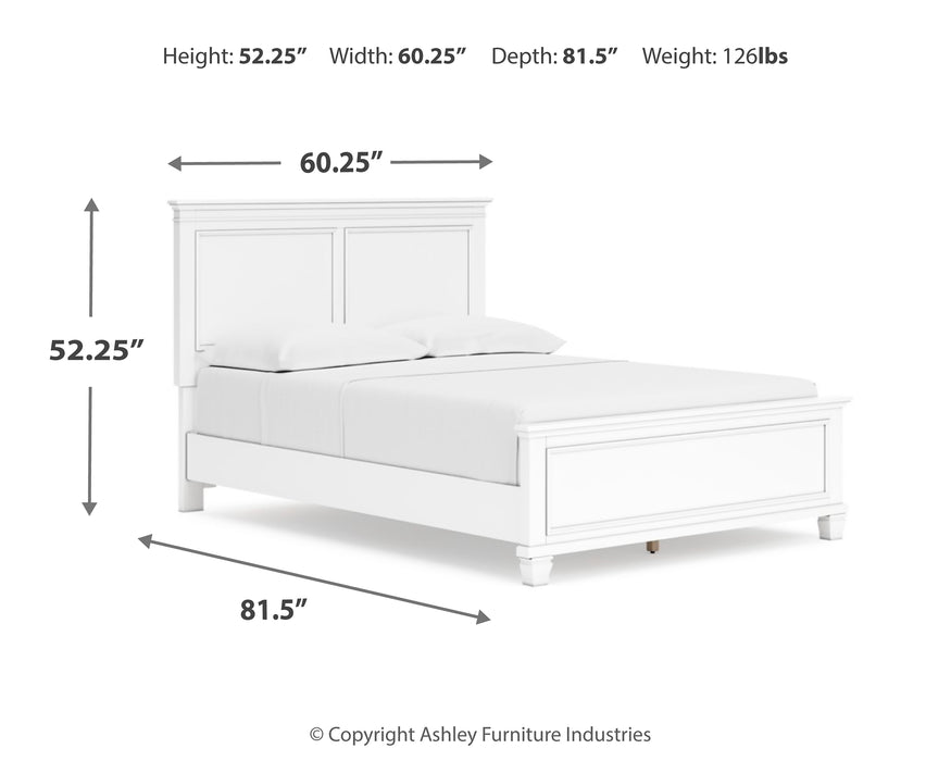 Fortman Full Panel Bed with Mirrored Dresser