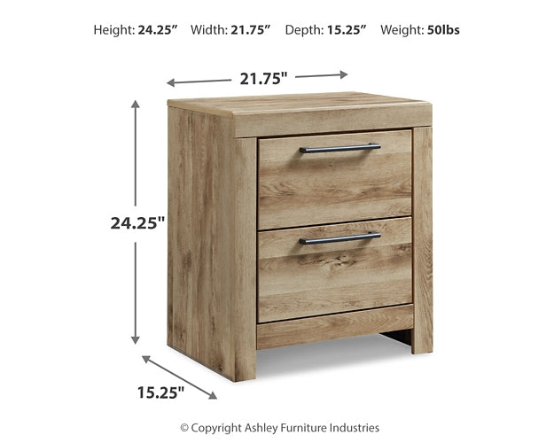 Hyanna Queen Panel Bed with Storage with Mirrored Dresser and Nightstand