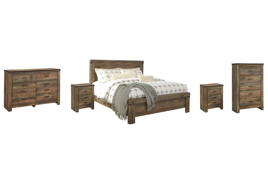 Trinell King Panel Bed with Dresser, Chest and 2 Nightstands